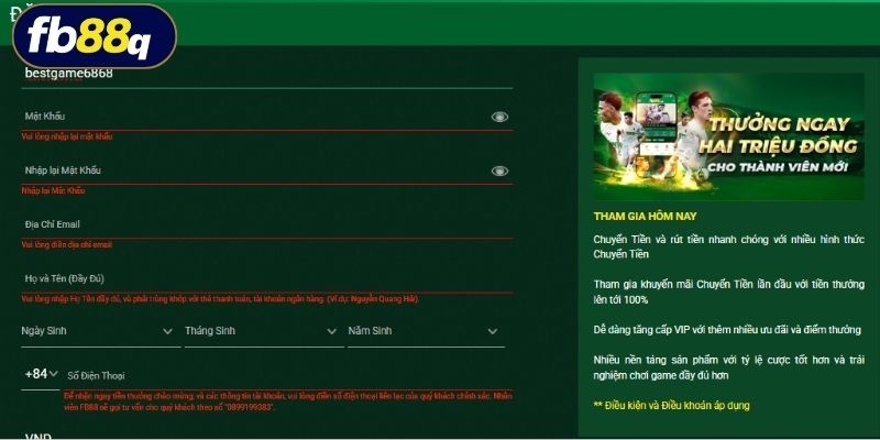 Lưu ý cần thiết giúp bet thủ đăng ký FB88 suôn sẻ